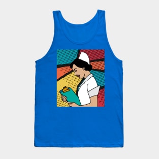 Colorful And Pretty Retro Nurse Tank Top